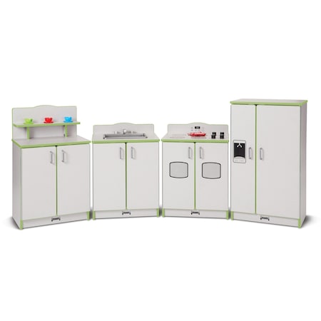 Jonti-Craft Rainbow Accents Culinary Creations Kitchen 4 Piece Set, Key Lime Green 2411JCWW130